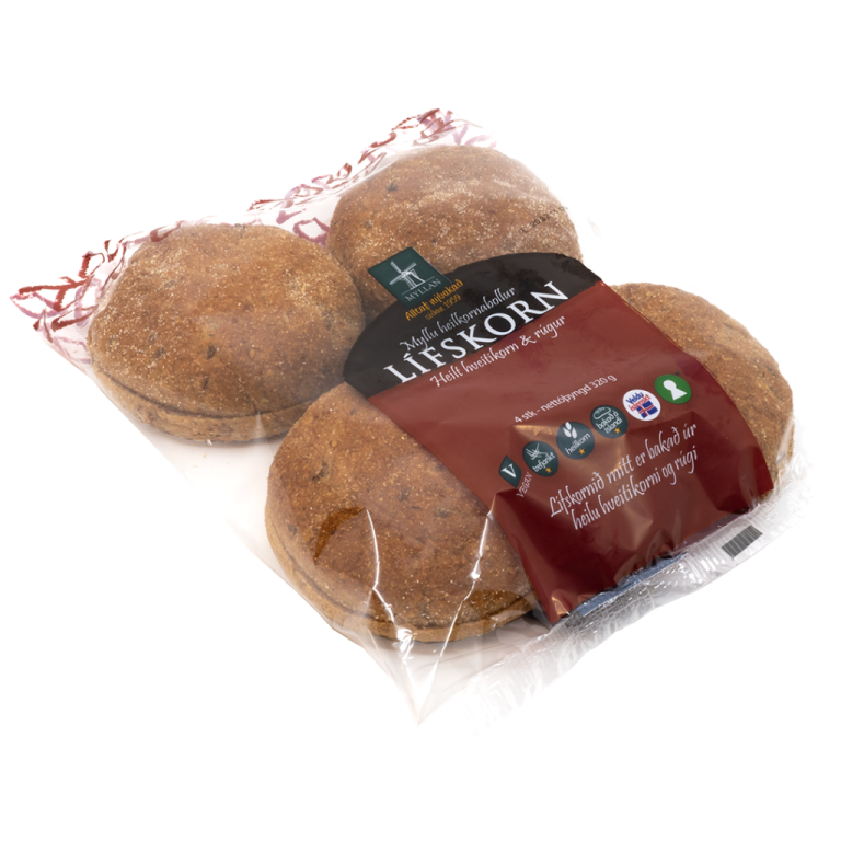 Lífskornsbollur, heilt hveitikorn og rúgur