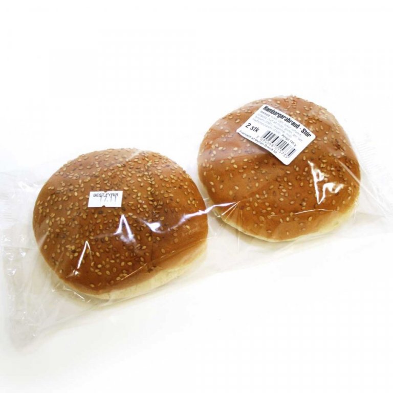 Hamborgarabrauð, stór 2stk pk